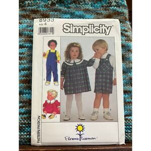 Simplicity Sewing pattern 8933 toddler overall romper dress size 4